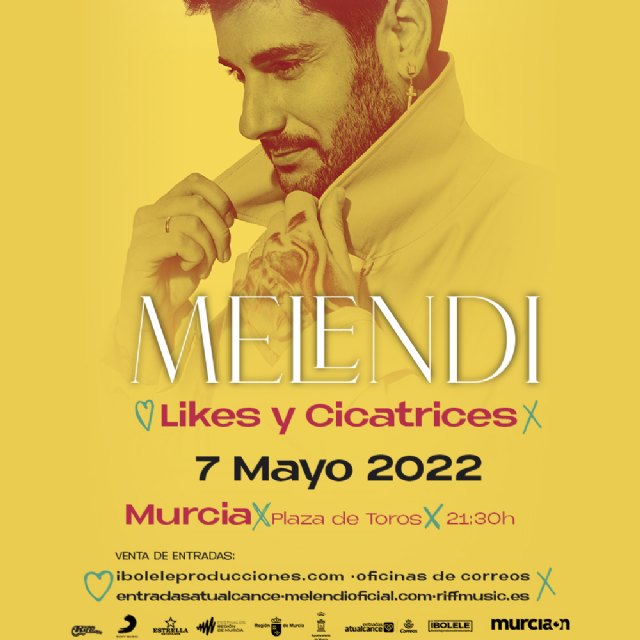 Melendi presentará los nuevos temas de “Likes y Cicatrices” el 7 de mayo en la plaza de toros de Murcia, en la tercera edición de Murcia ON Festival - 1, Foto 1
