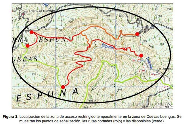    [Transit is temporarily restricted to the areas of Carmona-Cuevas Luengas and Solana de Pedro Lpez (Sierra Espua), Foto 3