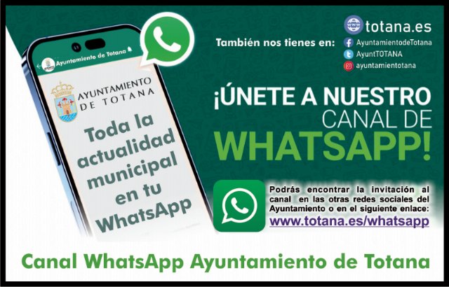 El Ayuntamiento de Totana pone en marcha un nuevo canal de WhatsApp - 1, Foto 1