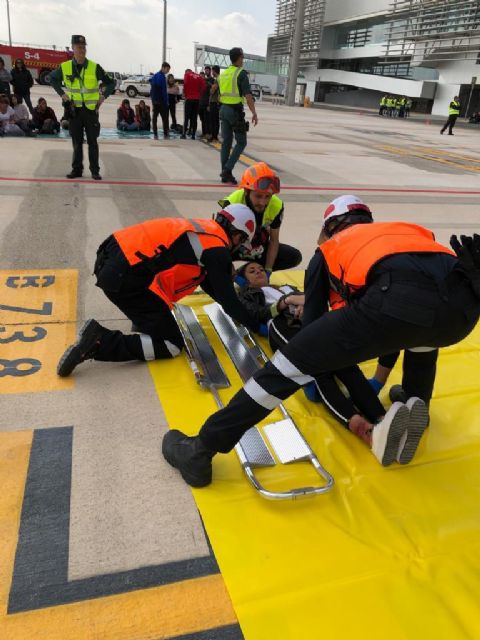 Protección Civil Torre Pacheco interviene en el simulacro de accidente en el aeropuerto de Corvera - 3, Foto 3