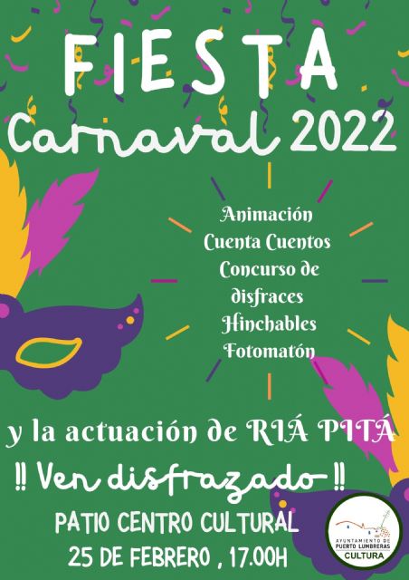 Puerto Lumbreras celebrará un carnaval infantil en el Centro Cívico Cultural - 1, Foto 1