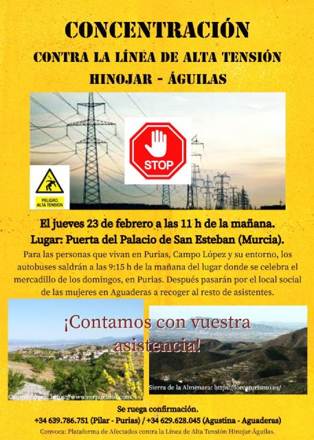 Ecologistas apoyan la concentración contra la línea de alta tensión Hinojar-Águilas - 1, Foto 1