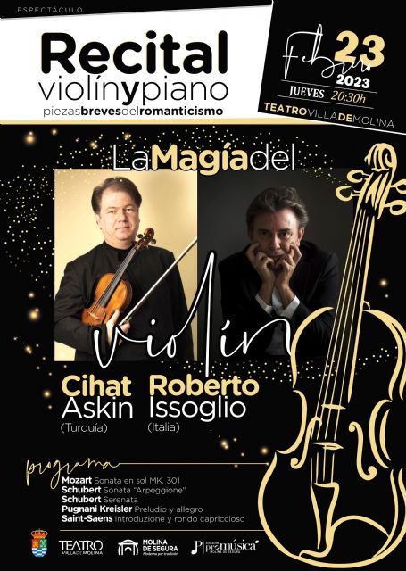 Cihat Askin y Roberto Issoglio ofrecen LA MAGIA DEL VIOLÍN, un recital de violín y piano con piezas breves del Romanticismo, el jueves 23 de febrero en el Teatro Villa de Molina - 1, Foto 1