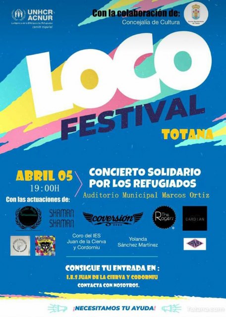 Loco festival en favor de ACNUR llega a Totana - 2, Foto 2