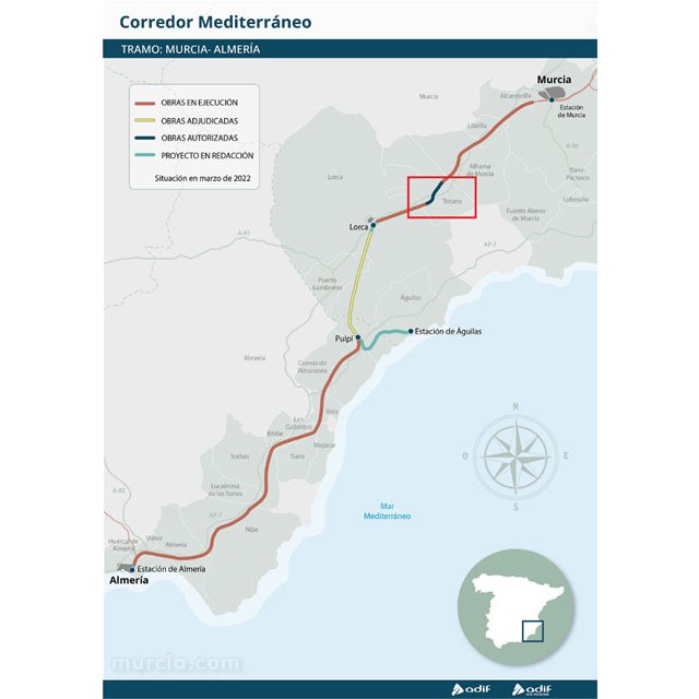 Corredor Mediterráneo. El Gobierno autoriza las obras de la plataforma ferroviaria a su paso por Totana - 2, Foto 2