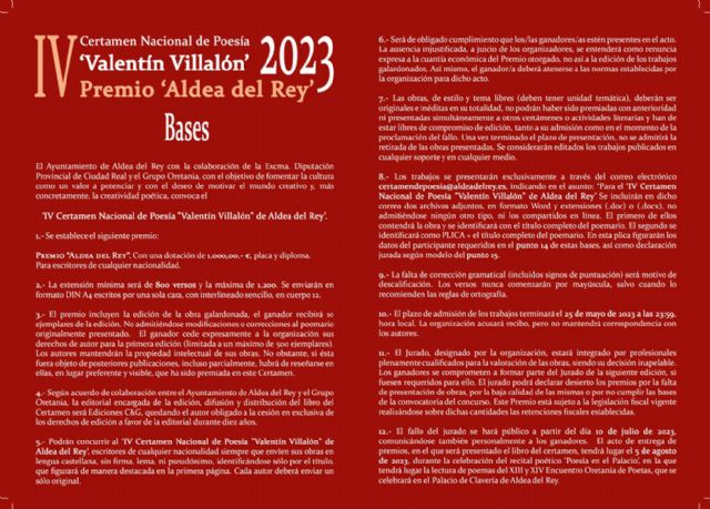 El 'IV Certamen Nacional de Poesía Valentín Villalón. Premio Aldea del Rey' se consolida como uno de los más importantes de la región - 3, Foto 3