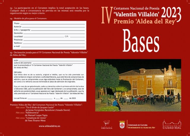El 'IV Certamen Nacional de Poesía Valentín Villalón. Premio Aldea del Rey' se consolida como uno de los más importantes de la región - 4, Foto 4