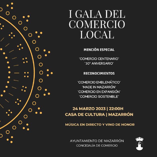 Mazarrón celebrará este viernes su primera Gala del Comercio Local en la Casa de Cultura - 1, Foto 1
