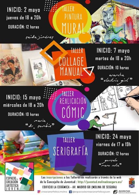 La Concejalía de Juventud de Molina de Segura pone en marcha nuevas actividades en el Espacio de Creación Artística Joven durante los meses de abril a junio de 2019 - 1, Foto 1