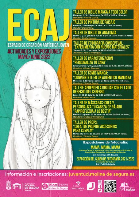 La Concejalía de Juventud de Molina de Segura presenta la nueva programación del Espacio de Creación Artística Joven (ECAJ) para los meses de mayo y junio de 2022 - 1, Foto 1