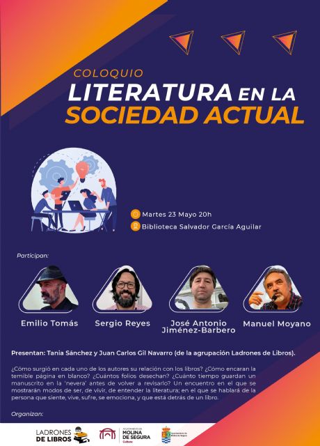 La Biblioteca Salvador García Aguilar de Molina de Segura acoge el coloquio Literatura en la sociedad actual el martes 23 de mayo - 5, Foto 5