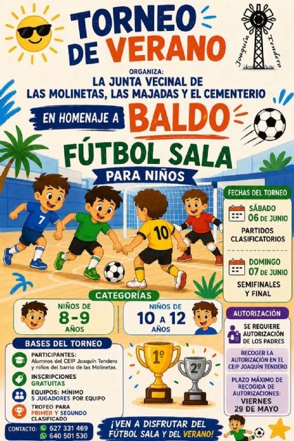 El CEIP Joaquín Tendero acoge la presentación del Torneo de Verano de Fútbol Sala Infantil en homenaje a Baldo - 2, Foto 2