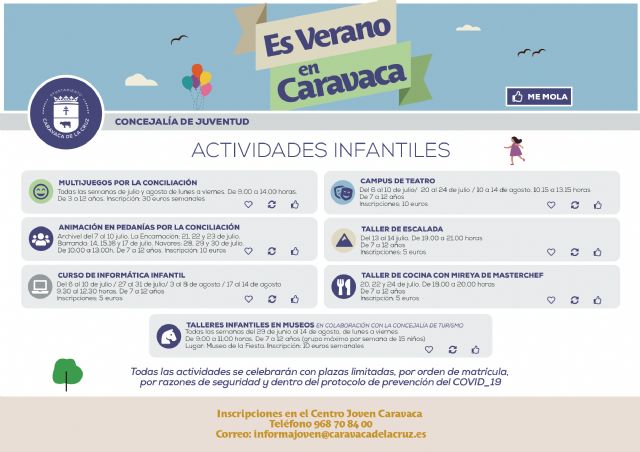 La Concejalía de Juventud del Ayuntamiento de Caravaca oferta cerca de veinte propuestas de ocio y formación dirigidas a niños y jóvenes para este verano 2020 - 1, Foto 1