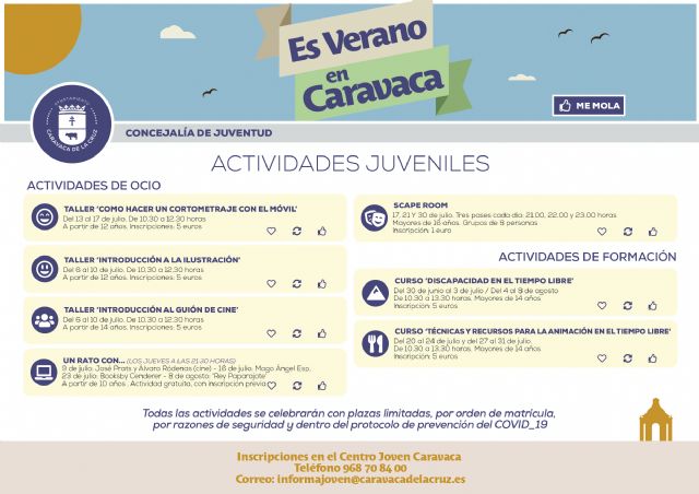 La Concejalía de Juventud del Ayuntamiento de Caravaca oferta cerca de veinte propuestas de ocio y formación dirigidas a niños y jóvenes para este verano 2020 - 2, Foto 2