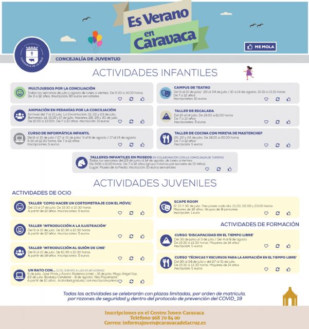 La Concejalía de Juventud del Ayuntamiento de Caravaca oferta cerca de veinte propuestas de ocio y formación dirigidas a niños y jóvenes para este verano 2020 - 3, Foto 3