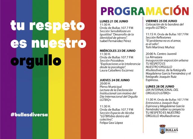 Bullas celebra el Día Internacional del Orgullo con actividades en la radio municipal y una exposición urbana - 2, Foto 2
