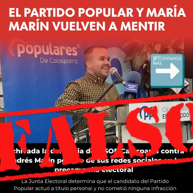 María Marín y el PP de Calasparra vuelven a mentir - 1, Foto 1