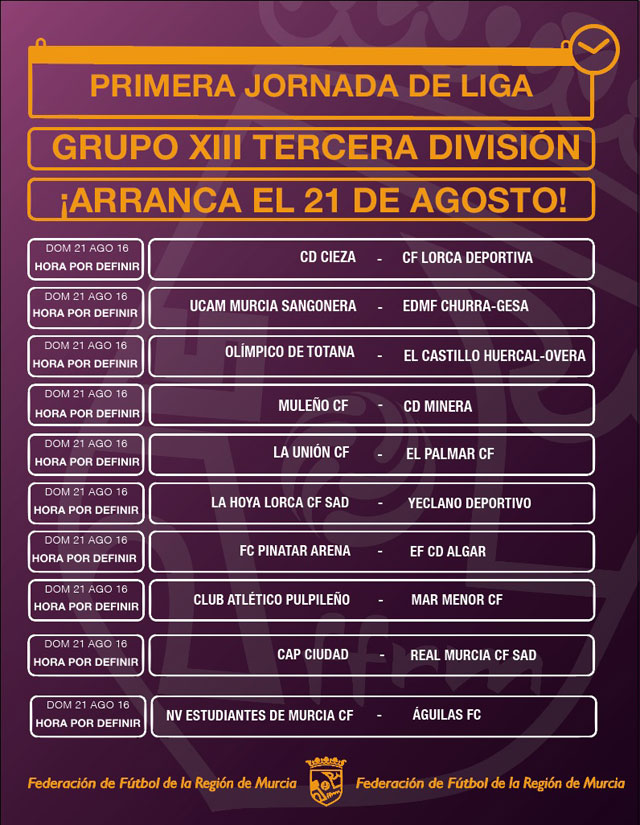 La Liga en Tercera División (grupo XIII), donde competirá el Olímpico de Totana, arranca el 21 de agosto, Foto 1