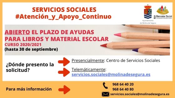 El Ayuntamiento de Molina de Segura abre el plazo de solicitud de ayudas destinadas a la adquisición de libros para el curso 2020-2021 - 1, Foto 1