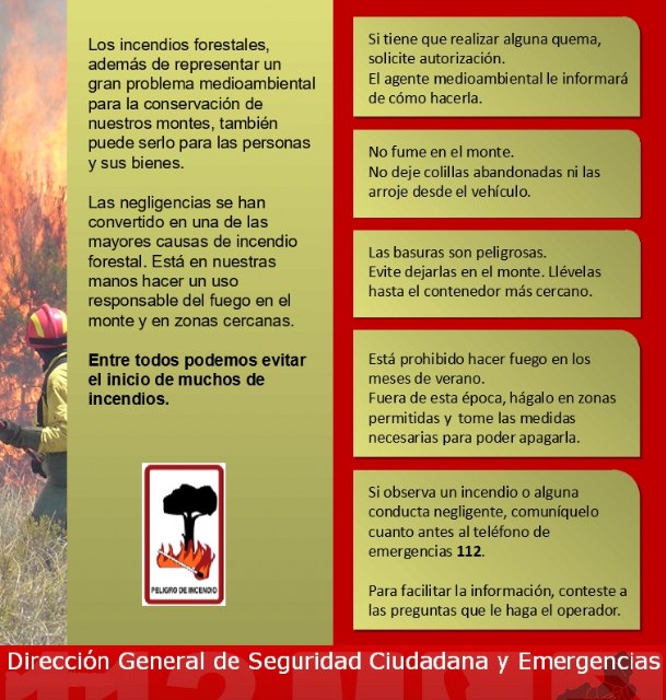 El nivel de riesgo de incendio forestal previsto para hoy es EXTREMO o MUY ALTO - 1, Foto 1