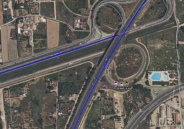 Motorista herido en rotonda de A-30, El Palmar, Murcia - 1, Foto 1