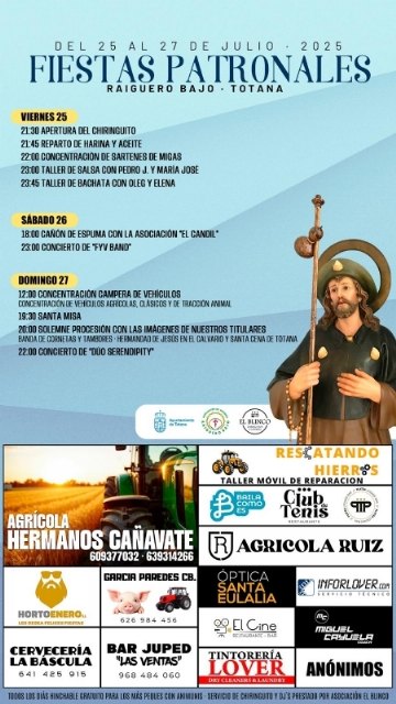 Las fiestas patronales del Raiguero Bajo, en honor a Santiago Apóstol, se celebran este fin de semana, Foto 2