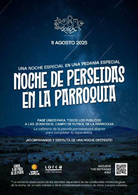 Lorquinos y visitantes podrán disfrutar por primera vez este verano de la 'Noche de Perseidas' en la pedanía de La Parroquia - 1, Foto 1