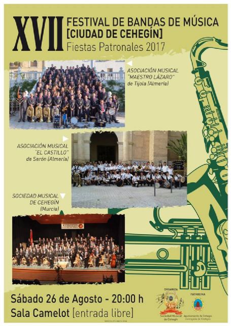 Tíjola y Serón participarán en el XVII Festival de Bandas de Música 'Ciudad de Cehegín' - 1, Foto 1