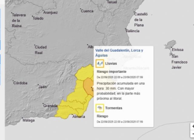 Nivel naranja por lluvias y tormentas en Lorca - 1, Foto 1