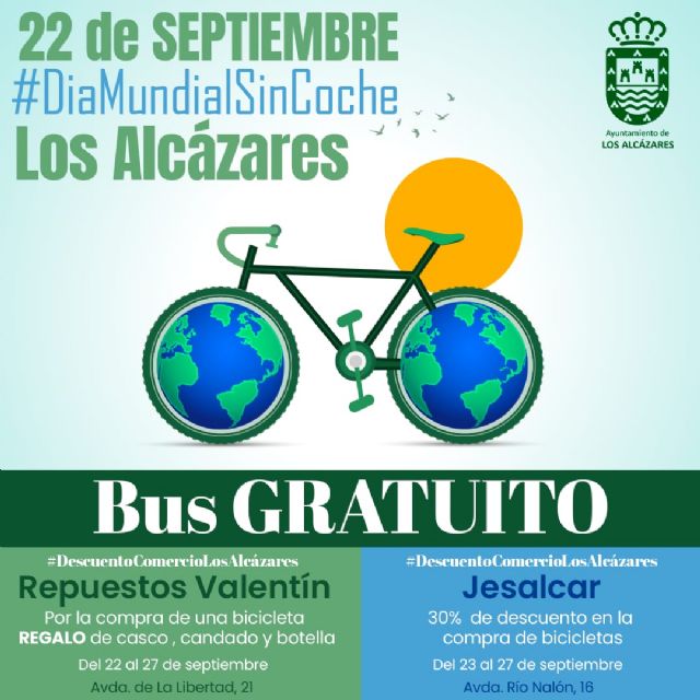 Los Alcázares celebra el Día Mundial sin Coche con autobús gratuito, descuentos en bicicletas y charlas educativas - 1, Foto 1