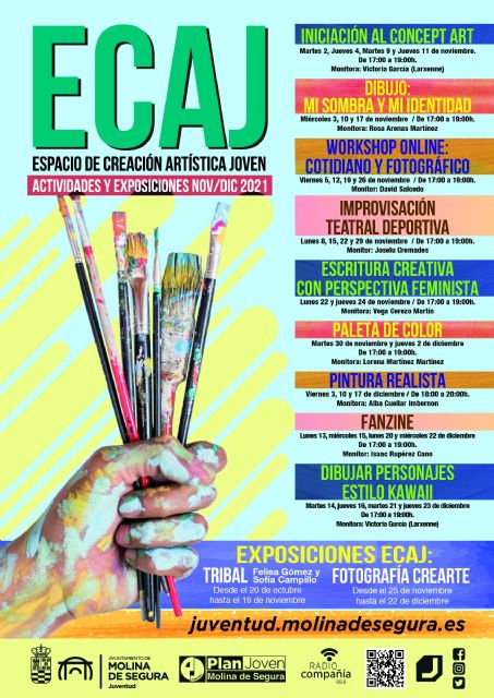 La Concejalía de Juventud de Molina de Segura ofrece nuevas actividades y exposiciones en el Espacio de Creación Artística Joven, ECAJ, durante los meses de noviembre y diciembre - 1, Foto 1