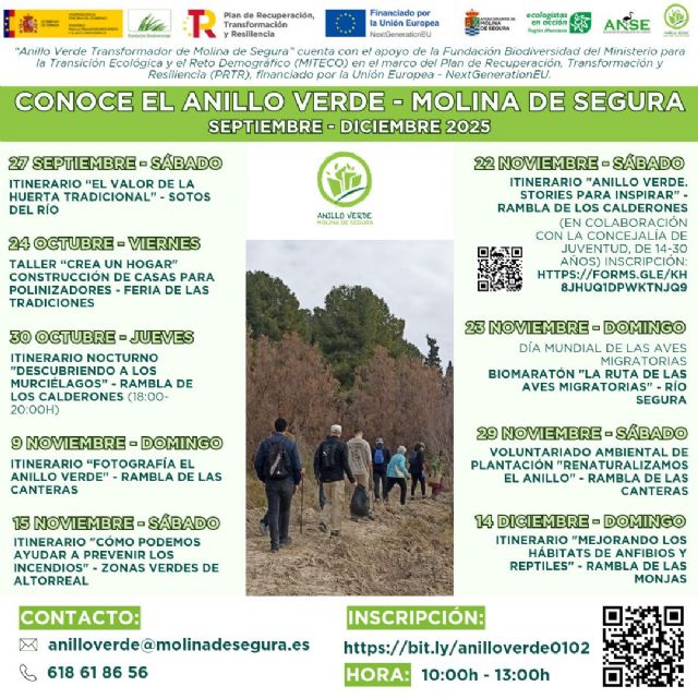Nuevo calendario de actividades del Anillo Verde de Molina de Segura para los meses de octubre a diciembre - 1, Foto 1