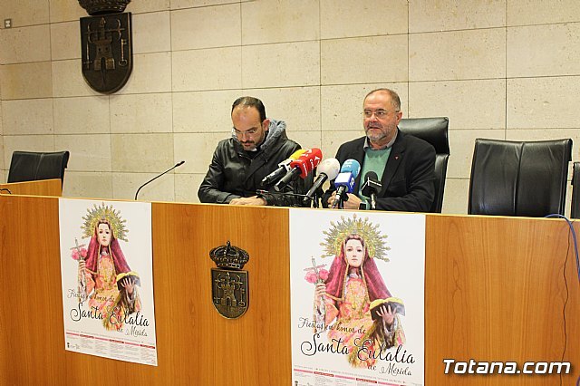 The program of religious and liturgical acts of the patron celebrations of Santa Eulalia de Mrida 2019 is presented, Foto 2