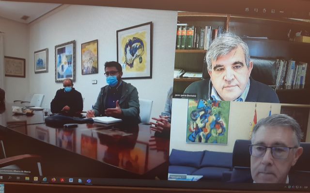 El presidente de la CHS ha mantenido un reunin de trabajo telemtica con la Alcaldesa de Alhama, Foto 1