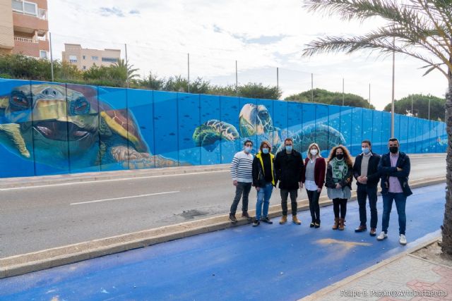 Finaliza el gran mural marino de Monteblanco en La Manga del Mar Menor - 1, Foto 1