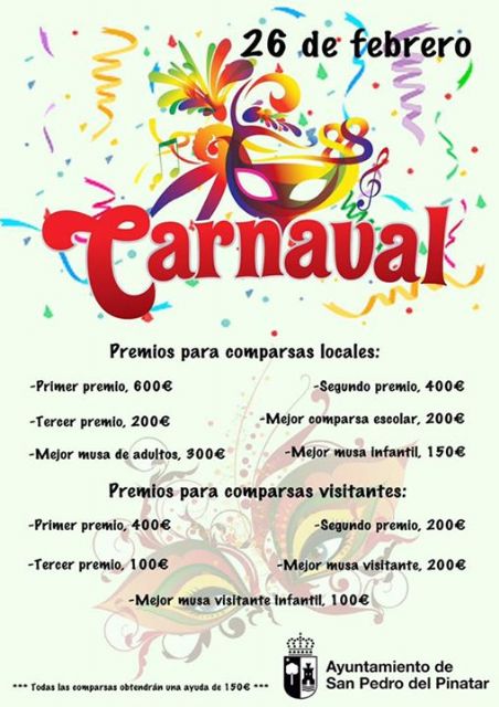 El Carnaval de San Pedro del Pinatar premiará las mejores comparsas y Musas - 1, Foto 1