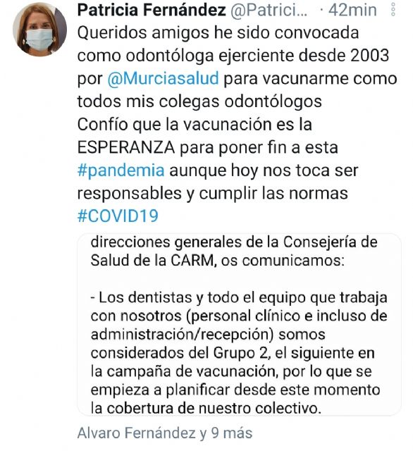 El PSOE se pregunta si es prioritaria la vacunación de la alcaldesa de Archena - 2, Foto 2