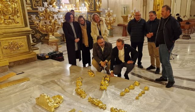 La concejalía de Desarrollo Local de Lorca realiza trabajos de restauración, conservación y puesta en valor del cascarón de la bóveda del retablo mayor de la capilla del Rosario - 1, Foto 1