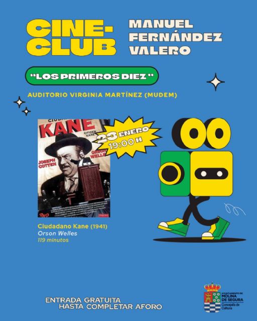 El Cine Club Manuel Fernández Valero arranca hoy martes 23 de enero en Molina de Segura con la proyección de Ciudadano Kane, de Orson Welles - 1, Foto 1
