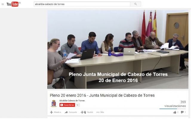 La junta municipal de Cabezo de Torres será la primera que emita mañana sus plenos en directo por internet - 1, Foto 1