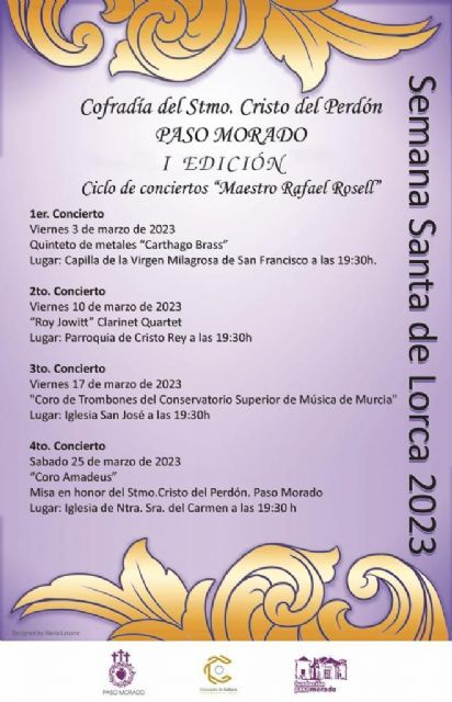 El Paso Morado organiza la I edición del Ciclo de Conciertos Maestro Rafael Rosell con cuatro recitales en las iglesias de San Francisco, Cristo Rey, San José y El Carmen - 1, Foto 1