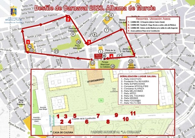 Recorrido del Desfile de Carnaval de Alhama 2023, Foto 1