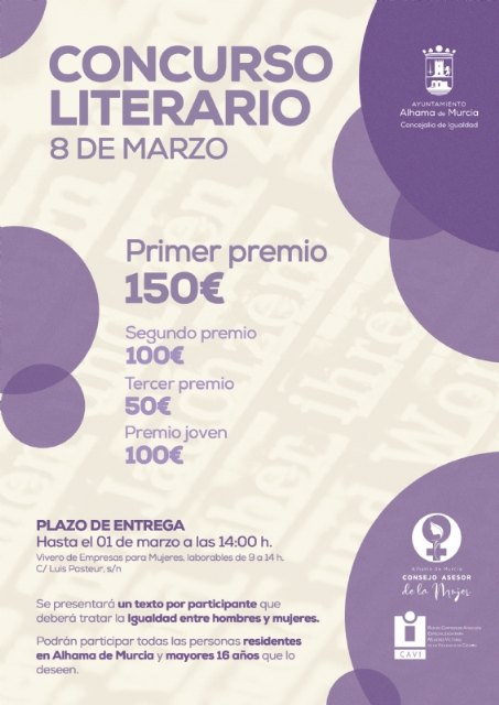 Abierto el plazo de presentacin de textos para el Concurso de Literatura del Da Internacional de la Mujer 2023, Foto 1