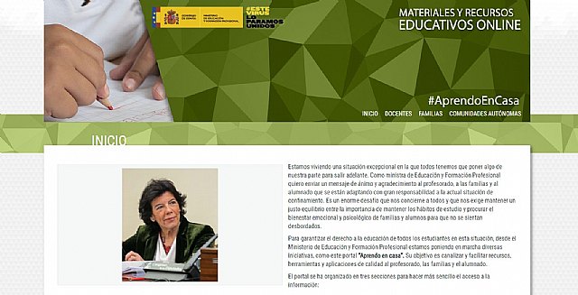 Educación y Formación Profesional pone a disposición de la comunidad educativa una web con contenido pedagógico para trabajar en un entorno virtual - 1, Foto 1