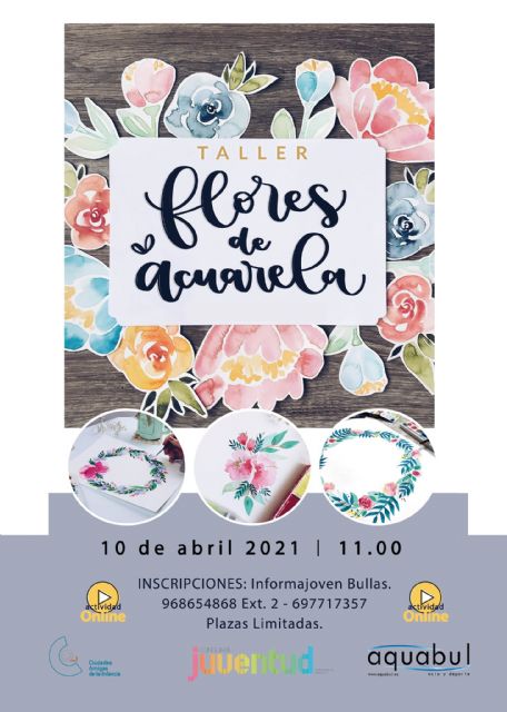La Concejalía de Juventud presenta dos talleres de 'Flores de Acuarela' y de 'lettering' para abril - 1, Foto 1