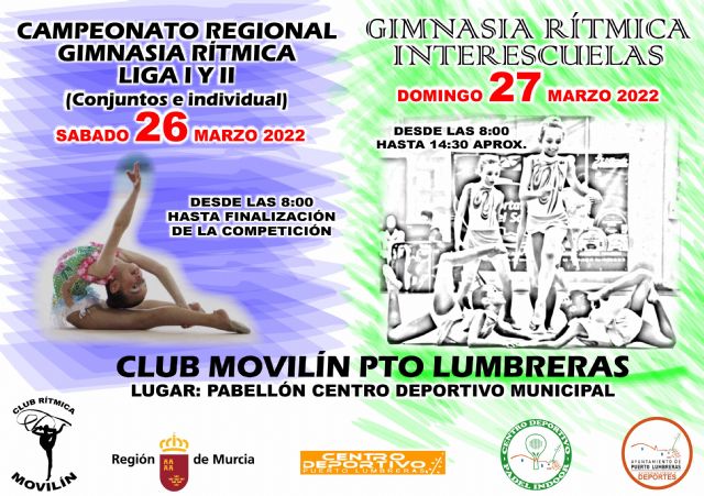 Puerto Lumbreras acogerá dos pruebas del Circuito de Liga Regional de Gimnasia Rítmica este fin de semana - 1, Foto 1