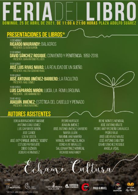 30 escritores y libreros locales participan este domingo en la Feria del Libro de Alcantarilla - 1, Foto 1