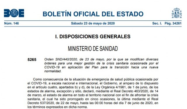 EL BOE publica la orden por la cual toda la provincia de Murcia pasa a la fase 2, Foto 1