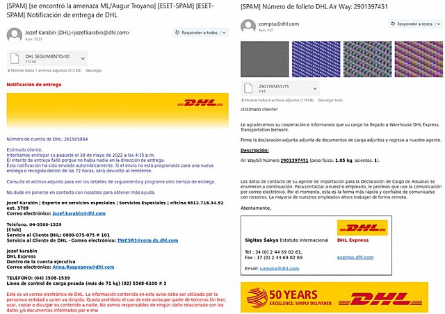 Emails suplantan a DHL en recientes campañas de propagación del malware Agent Tesla - 1, Foto 1