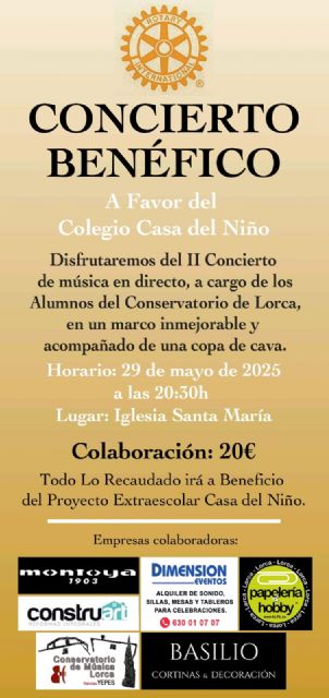 Rotary Lorca organiza el II Concierto Benéfico a favor del Colegio Casa del Niño - 2, Foto 2